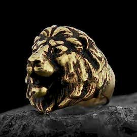 3 Boyutlu Özel Tasarım Kükreyen Aslan Yüzük