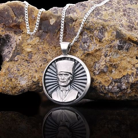 925 Ayar Gümüş 3D Atatürk Kolye