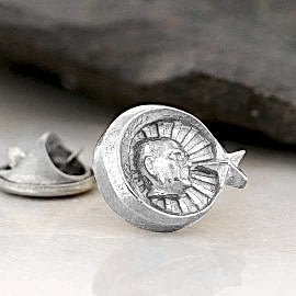 925 Ayar Gümüş Atatürk ve Ay Yıldız Rozet