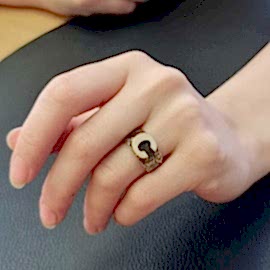 925 Ayar Gümüş C Harfi Monogram Yüzük