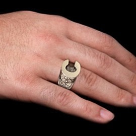 925 Ayar Gümüş C Harfli Yüzük