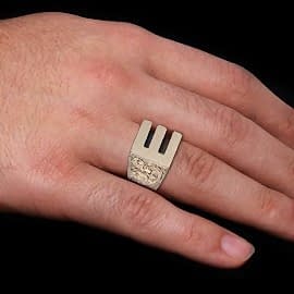 925 Ayar Gümüş El Yapımı E Harfi Yüzük