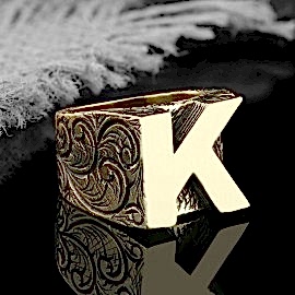925 Ayar Gümüş Monogram K Harfi Erkek Yüzüğü