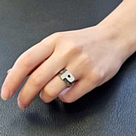 925 Ayar Gümüş Monogram P Harfi Kadın Yüzüğü