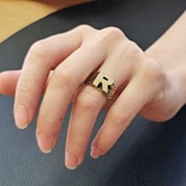 925 Ayar Gümüş Monogram R Harfi Kadın Yüzüğü