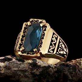 925 Ayar Gümüş Motifli Erkek Yüzük