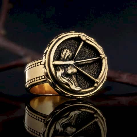 925 Ayar Gümüş Özel Üretim El Yapımı Yay Burcu Yüzük