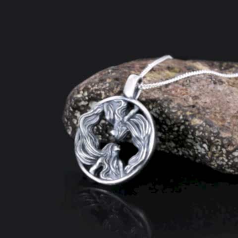 925 Ayar Gümüş Özel Üretim İkizler Burcu Kolye