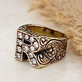 925 Ayar Gümüş R Harfi Yüzük