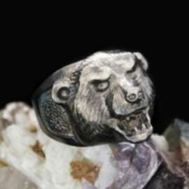 925 Ayar Gümüş Tasarım Ayı Yüzük