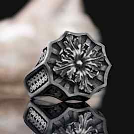 925 Ayar Özel Tasarım Gümüş Motifli Yüzük