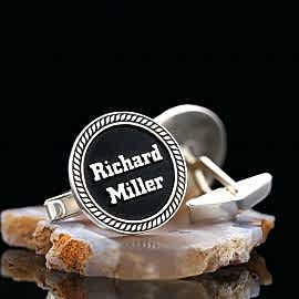 925 Ayar Özel Tasarım İsimli Gümüş Kol Düğmesi