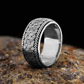 Örgü Motifli Gümüş Alyans