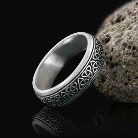 Gümüş Motifli Alyans