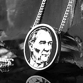 Özel Üretim Atatürk Fotoğraflı Gümüş Kolye