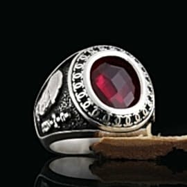 Özel Üretim Taş Çevresi Motifli Oval Atatürk Yüzük