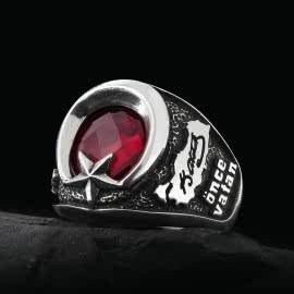 Özel Üretim Taşlı Ay Yıldız Yüzük