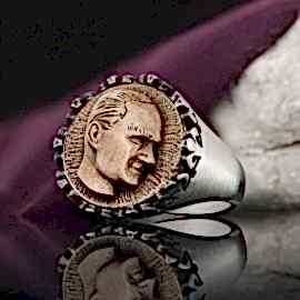 Atatürk Silüetli 925 Ayar Gümüş Yüzük