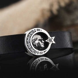 Atatürk Silüetli Bileklik Ay Yıldızlı