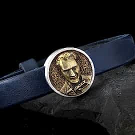Atatürk Silüetli Deri Bileklik
