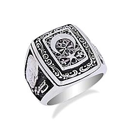 Atatürk Silüetli Tuğralı Ay Yıldız Yüzük