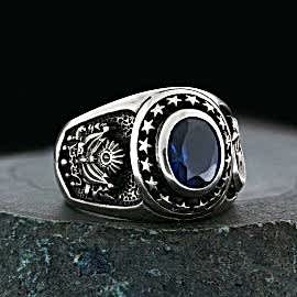 Ay Yıldız Osmanlı Devlet Armalı Yüzüğü