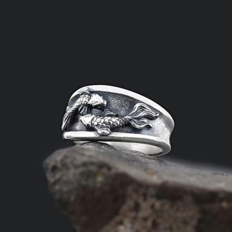 Balık Burcu 925 Ayar Gümüş Özel Üretim Yüzük