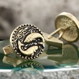 Balık Burcu Kol Düğmesi Gümüş 925 Ayar