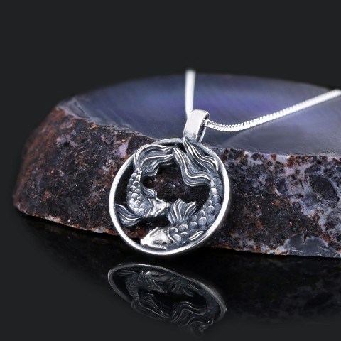 Balık Burcu Kolye 925 Ayar Gümüş Özel Üretim