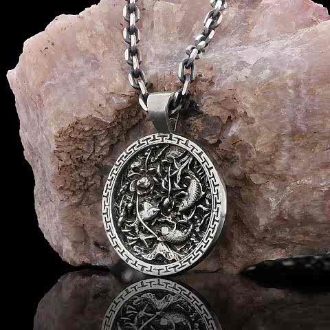 Balık ve Lotus Kolye