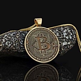Bitcoin Hatıra Gümüş Kolye