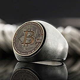 Özel Tasarım Yuvarlak Bitcoin Hatıra Para Yüzük