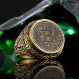 925 Ayar Gümüş Bitcoin Hatıra Yüzük