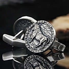 Boğa Burcu Kol Düğmesi Gümüş 925 Ayar