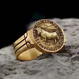 Boğa Burcu Yüzük Gümüş 925 Ayar