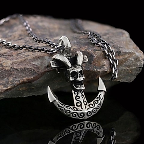 Çapa Kolye Erkek Gümüş 925 Ayar