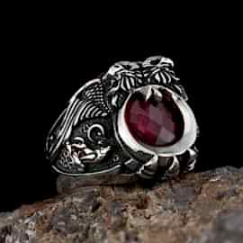 Çift Başlı Kartal Göktürkçe Türk Yüzüğü