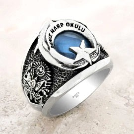 925 Ayar Gümüş Özel Üretim Deniz Harp Okulu Yüzüğü 240