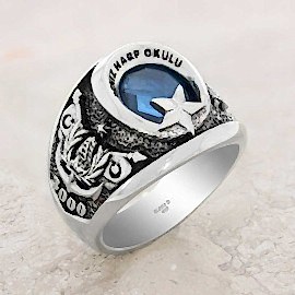 Ay Yıldız Taşlı Deniz Harp Okulu Yüzüğü 3000 - 243