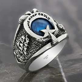 Taşlı Deniz Harp Okulu Yüzüğü Gümüş Erkek