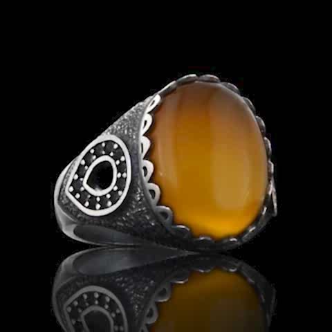 Doğal Sarı Akik Yüzükler, Şık ve Modern Sarı Akik Yüzükler