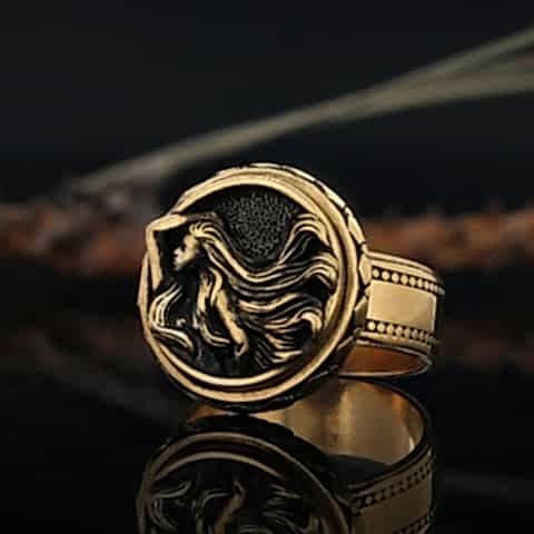 El Yapımı 925 Ayar Gümüş Başak Burcu Kadın Yüzük