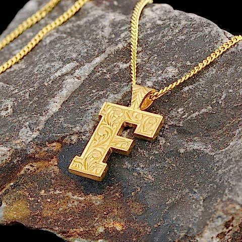 El Yapımı 925 Ayar Gümüş Özel Tasarım F Harfli Kadın Kolye