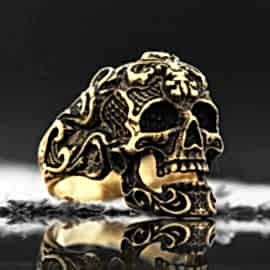 Erkek Kuru Kafa Yüzük Gümüş 925 Ayar