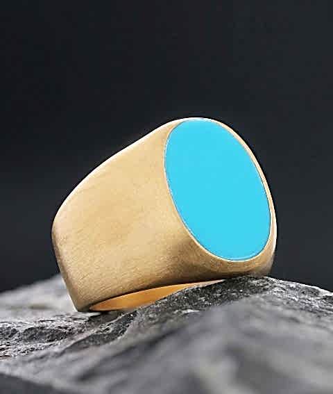 Firuze Taşlı Taşlı Gümüş Yüzük, Özel Tasarım Oval Firuze Taşlı Yüzük, Sade Firuze Taşlı Yüzük