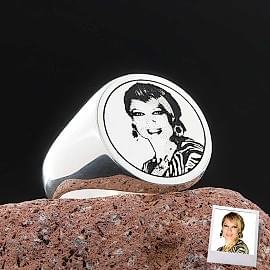 Fotoğraflı Yüzük Yuvarlak