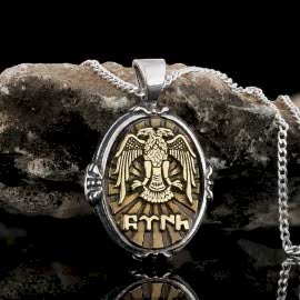 Göktürkçe Kolye Gümüş Erkek 925 Ayar