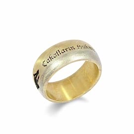 Göktürkçe Kurt İşlemeli Alyans Yüzük