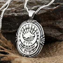 Göktürkçe Türk Yazan Kolye Gümüş 925 Ayar