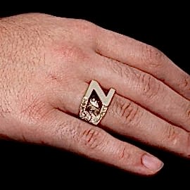 Özel Üretim Motifli 925 Ayar Gümüş Z Harfli Yüzük